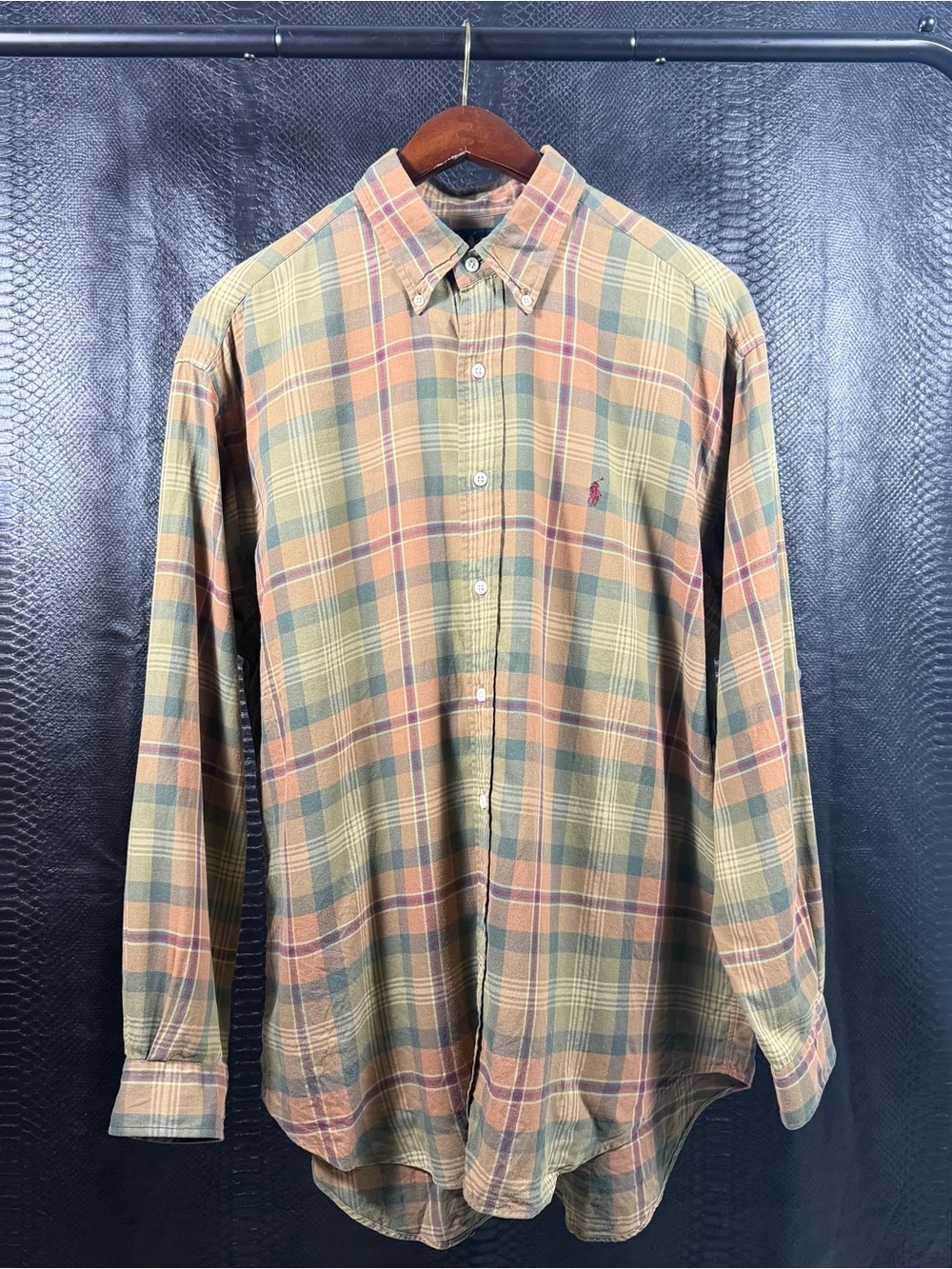 Vintage Ralph Lauren Shirt Men's L Multi Plaid Blake Fit Cotton Button Down Logo